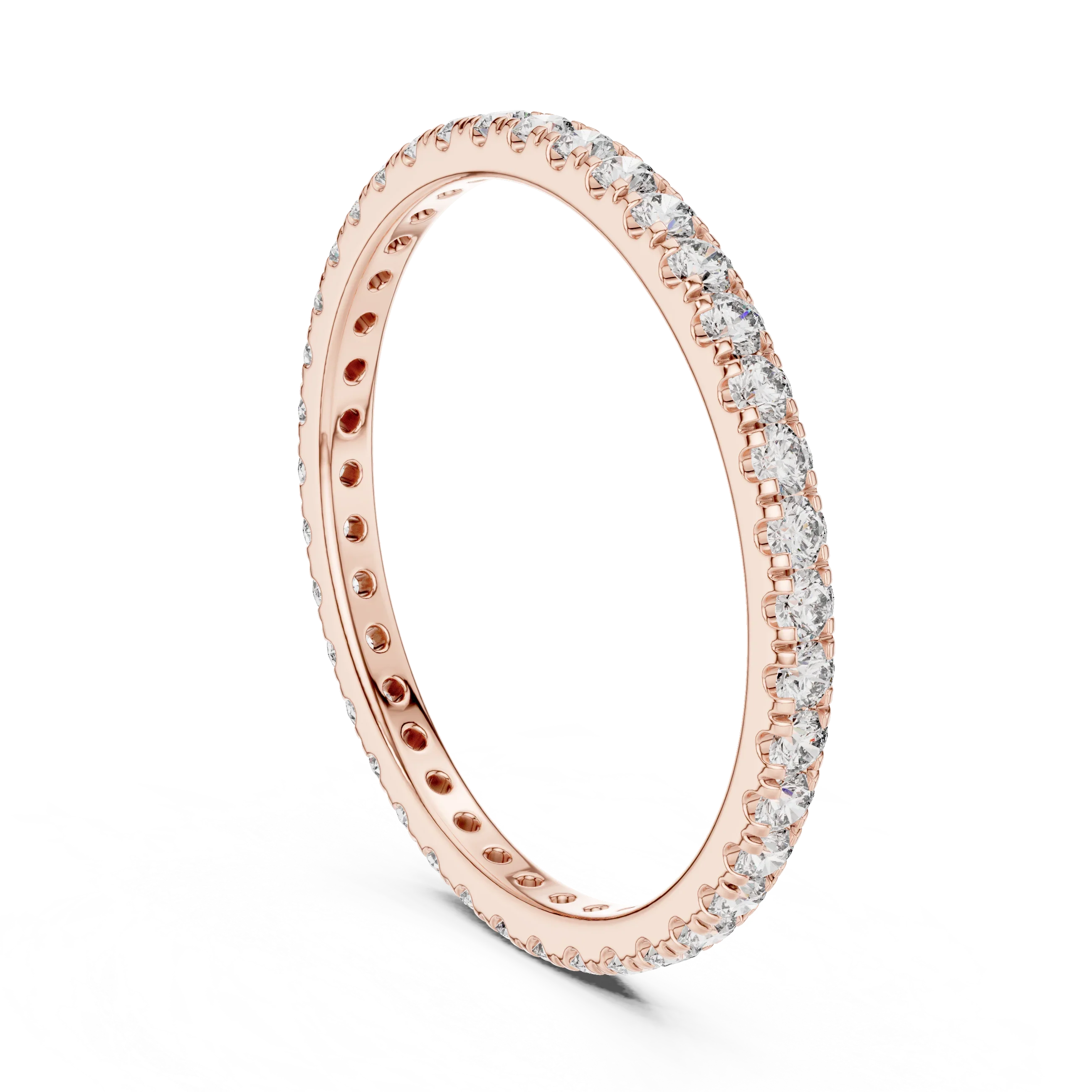 14K Gold Micropave VVS Lab Diamond Eternity Ring 0.46 CTW