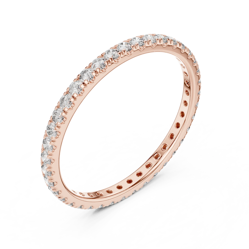 14K Gold Micropave VVS Lab Diamond Eternity Ring 0.46 CTW