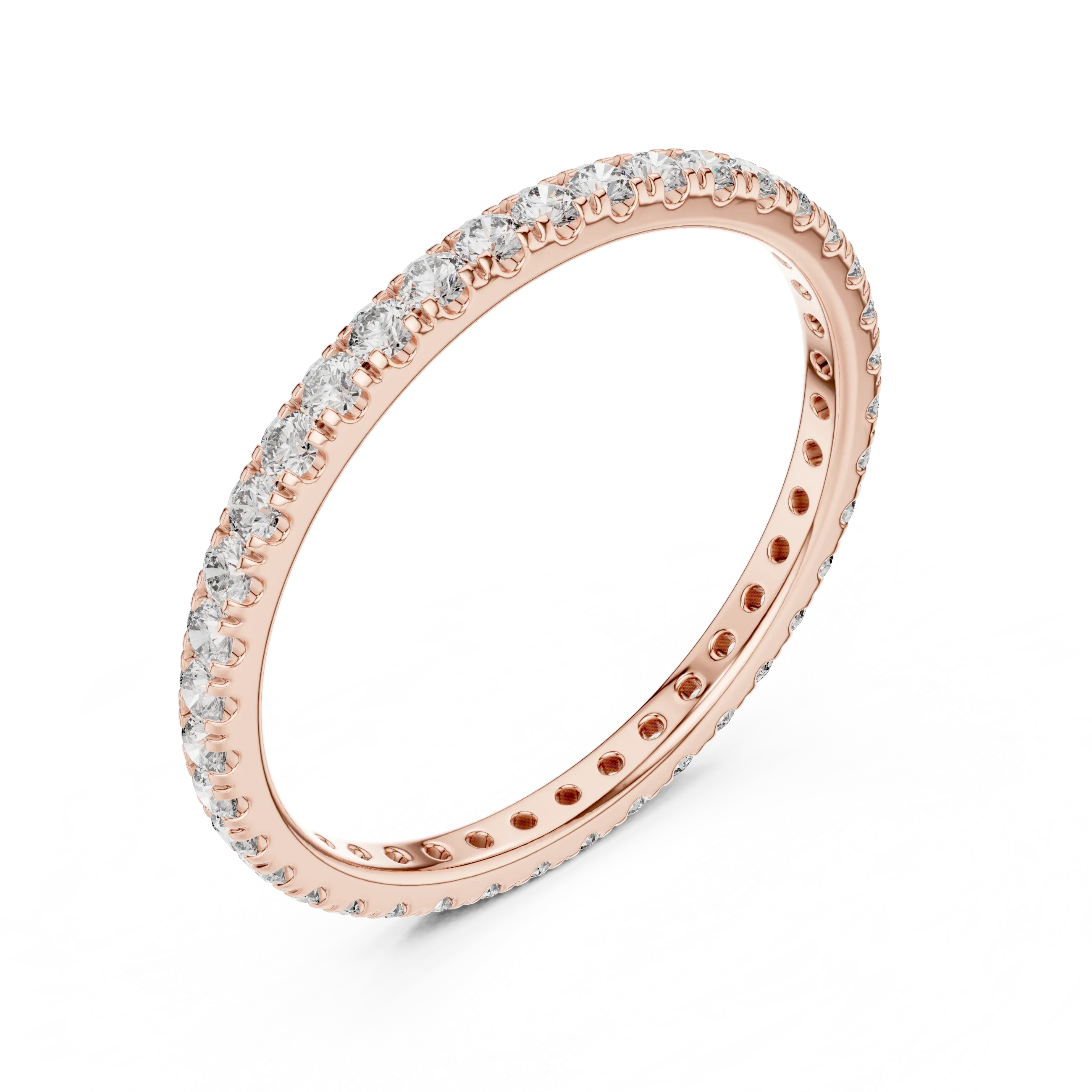 14K Gold Micropave VVS Lab Diamond Eternity Ring 0.46 CTW