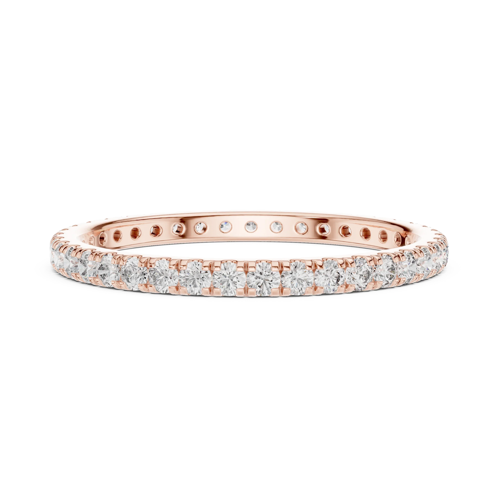 14K Gold Micropave VVS Lab Diamond Eternity Ring 0.46 CTW