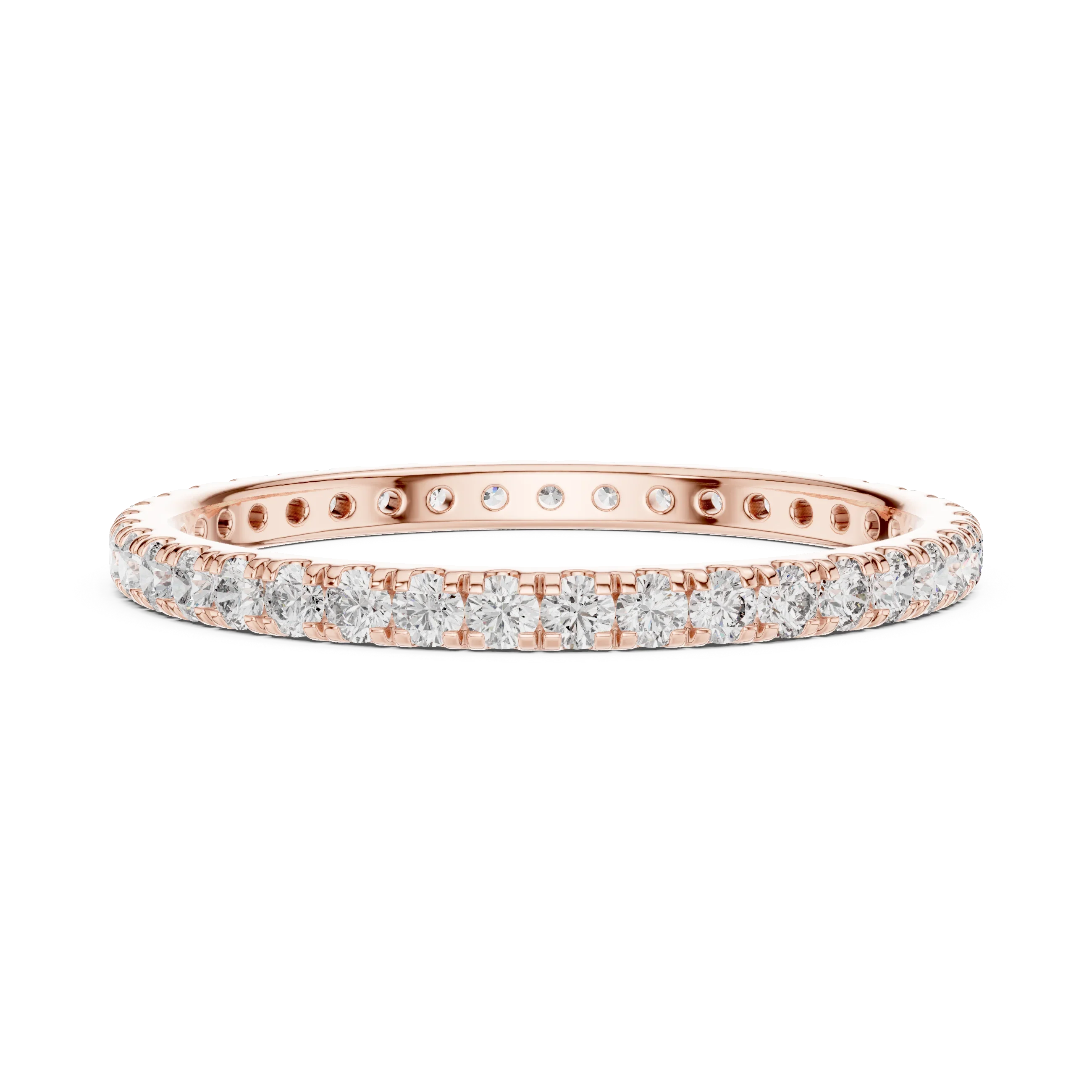14K Gold Micropave VVS Lab Diamond Eternity Ring 0.46 CTW