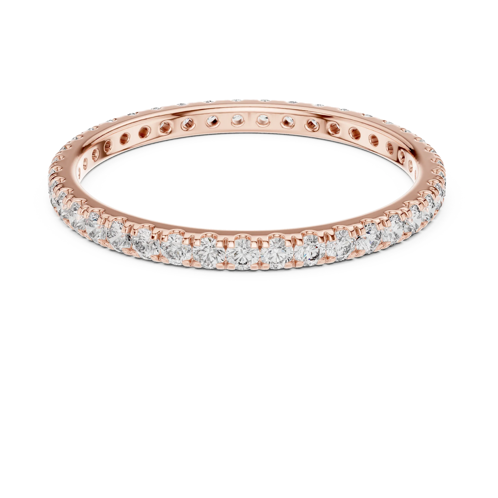 14K Gold Micropave VVS Lab Diamond Eternity Ring 0.46 CTW
