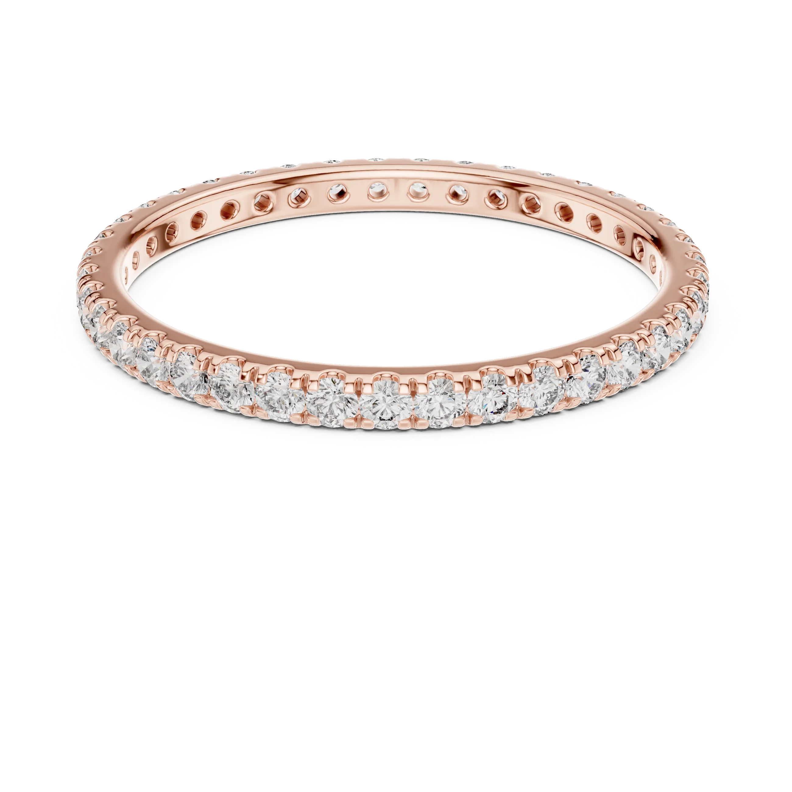 14K Gold Micropave VVS Lab Diamond Eternity Ring 0.46 CTW