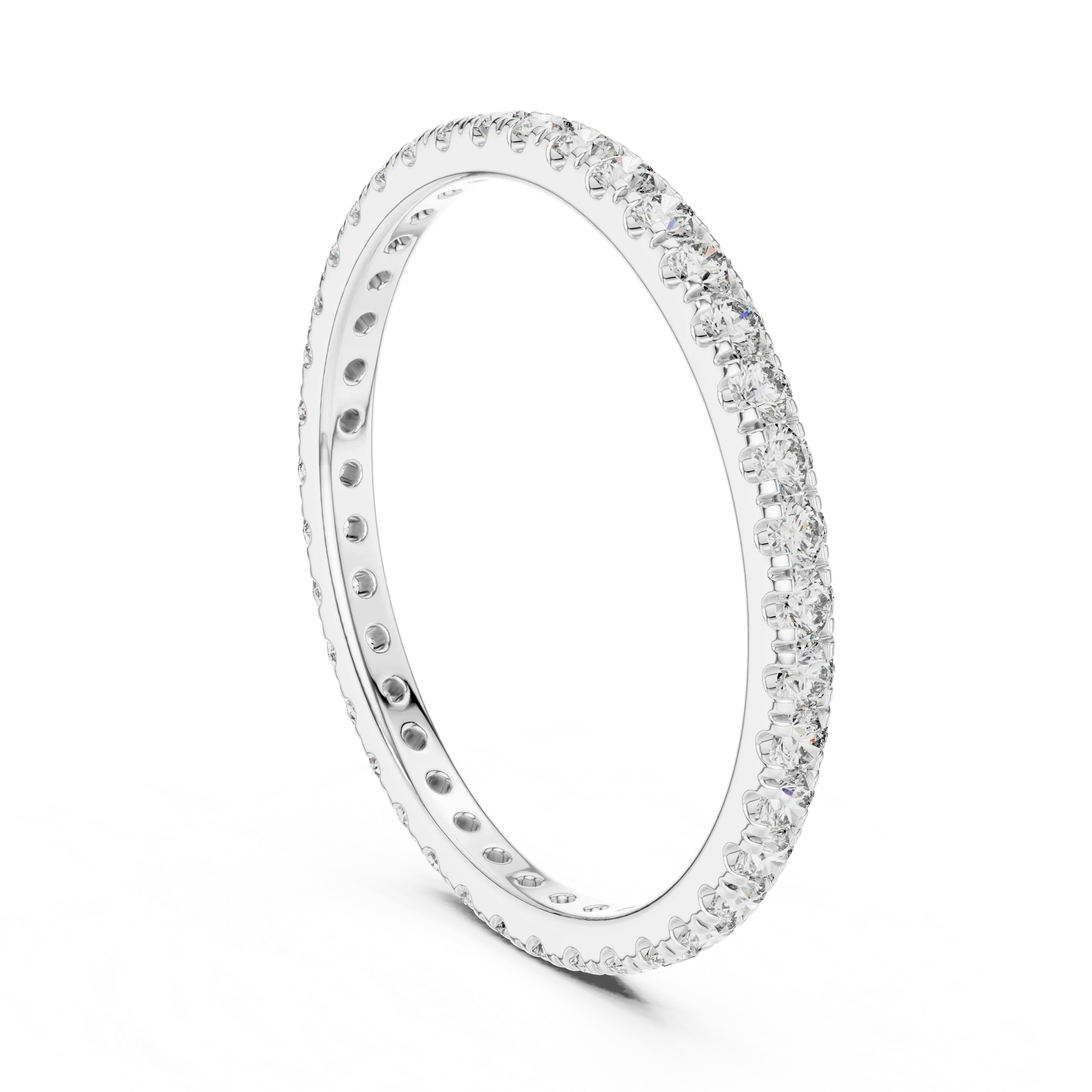 14K Gold Micropave VVS Lab Diamond Eternity Ring 0.46 CTW