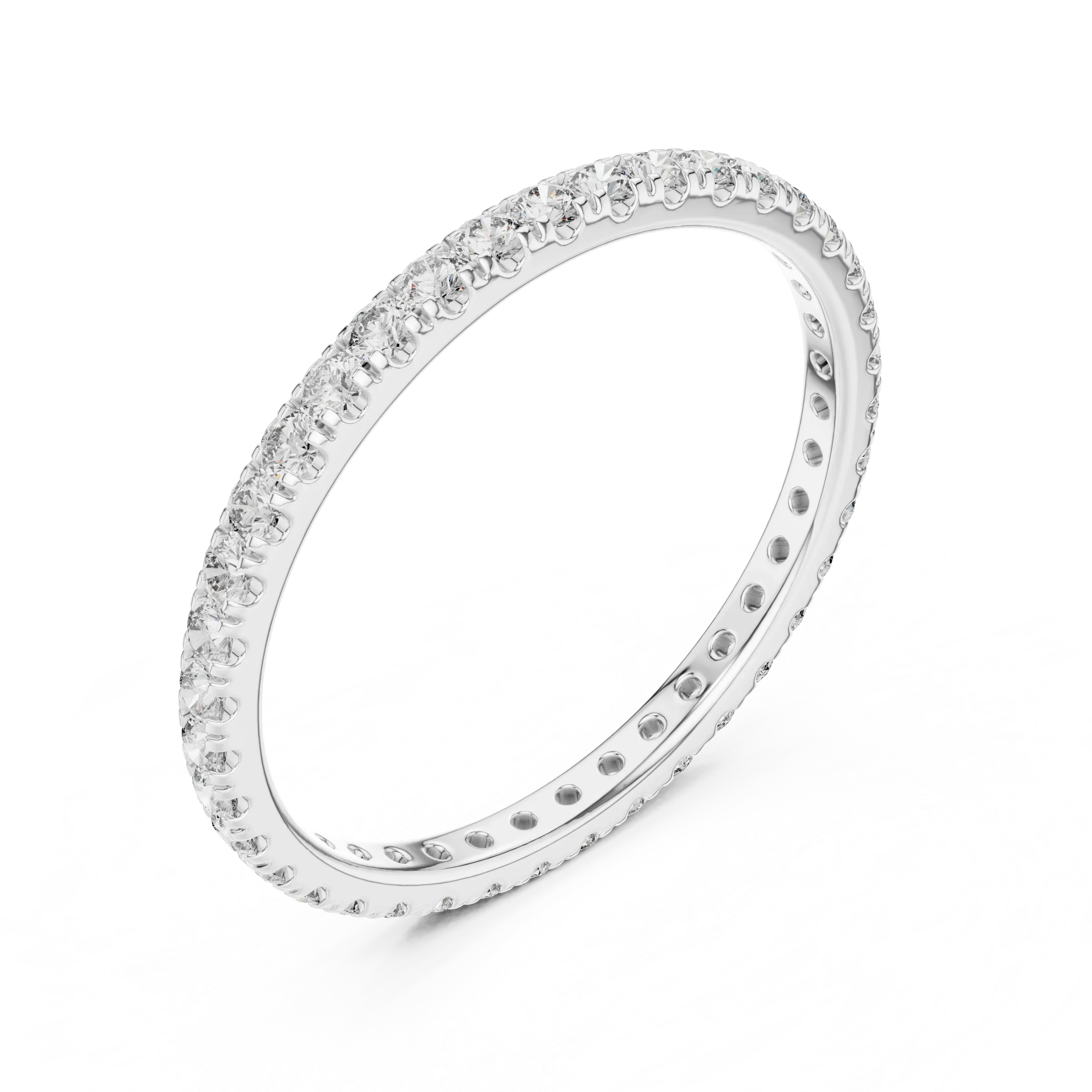 14K Gold Micropave VVS Lab Diamond Eternity Ring 0.46 CTW