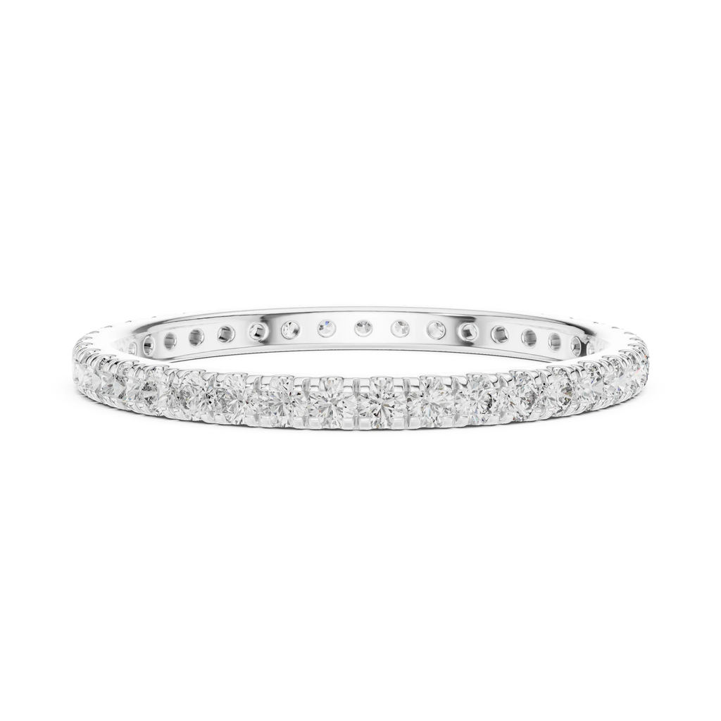 14K Gold Micropave VVS Lab Diamond Eternity Ring 0.46 CTW