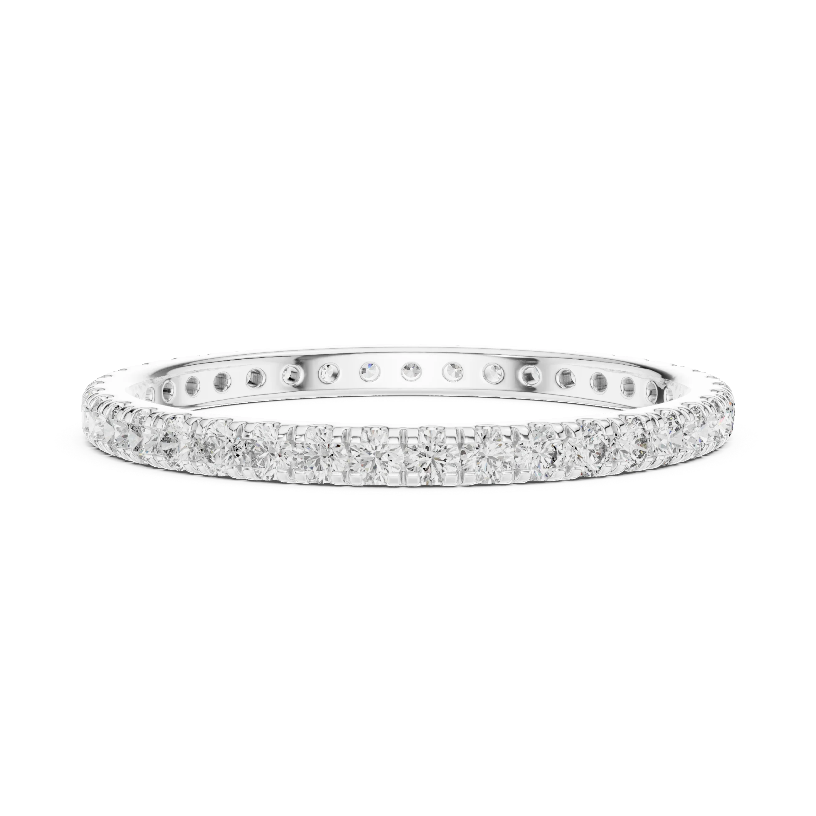 14K Gold Micropave VVS Lab Diamond Eternity Ring 0.46 CTW