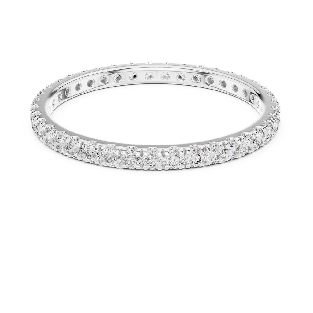 14K Gold Micropave VVS Lab Diamond Eternity Ring 0.46 CTW