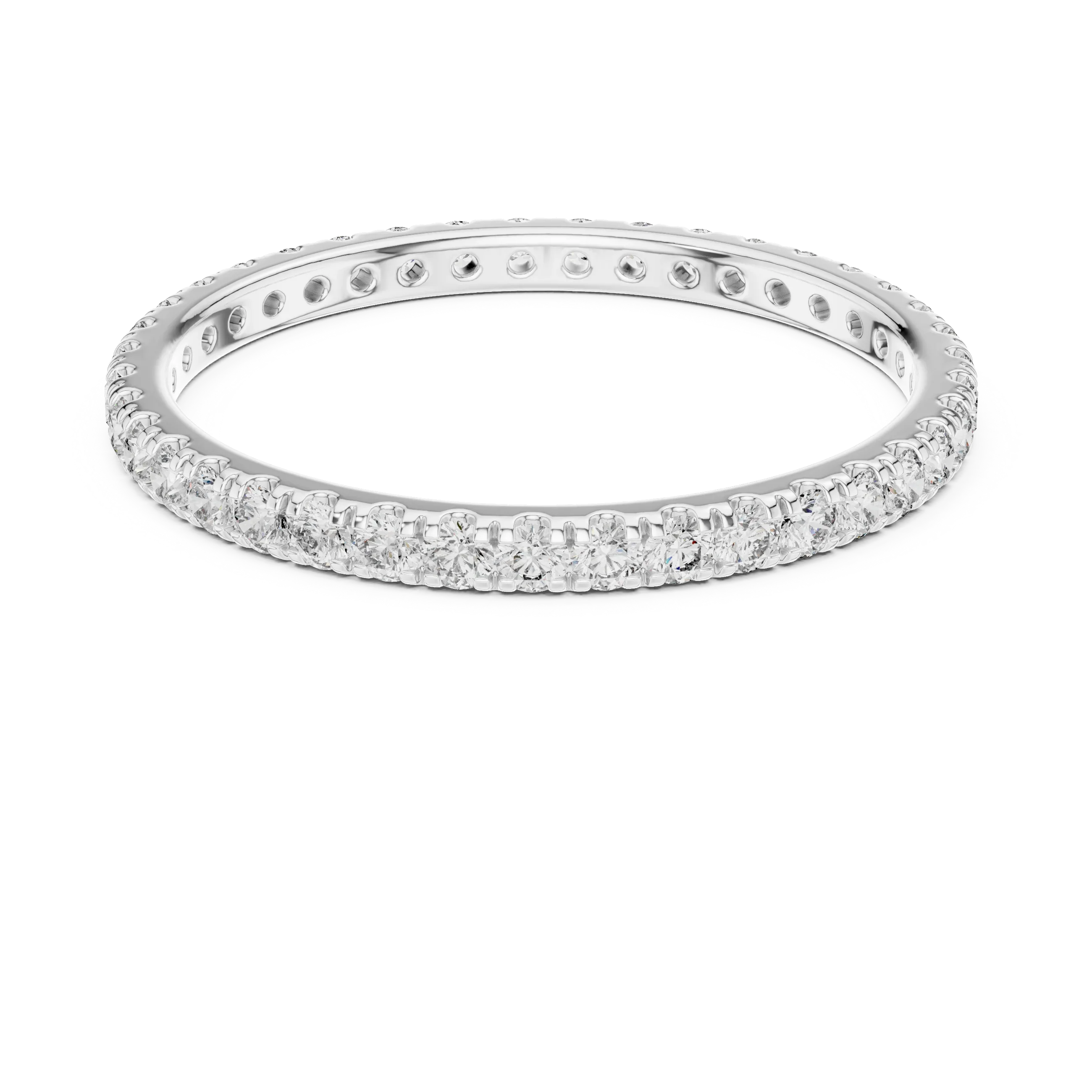 14K Gold Micropave VVS Lab Diamond Eternity Ring 0.46 CTW