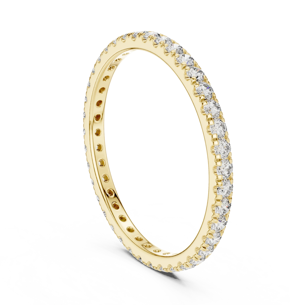 14K Gold Micropave VVS Lab Diamond Eternity Ring 0.46 CTW