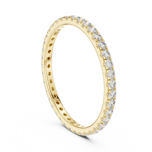 14K Gold Micropave VVS Lab Diamond Eternity Ring 0.46 CTW