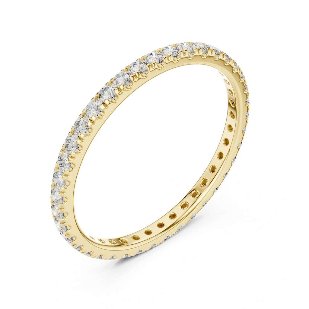 14K Gold Micropave VVS Lab Diamond Eternity Ring 0.46 CTW