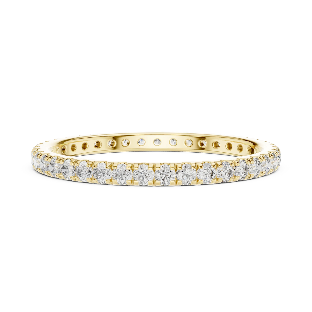 14K Gold Micropave VVS Lab Diamond Eternity Ring 0.46 CTW