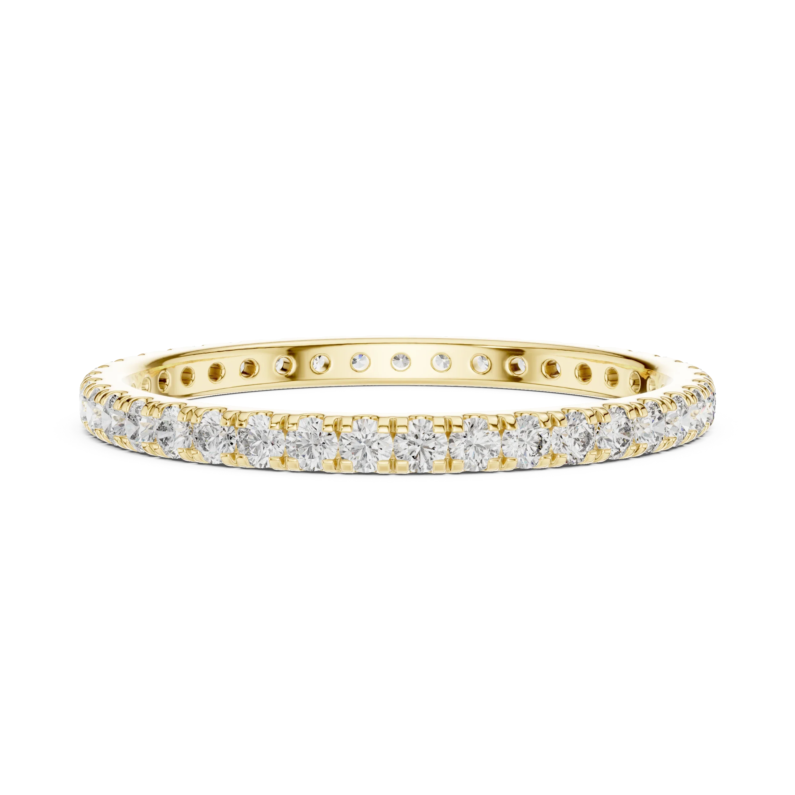14K Gold Micropave VVS Lab Diamond Eternity Ring 0.46 CTW
