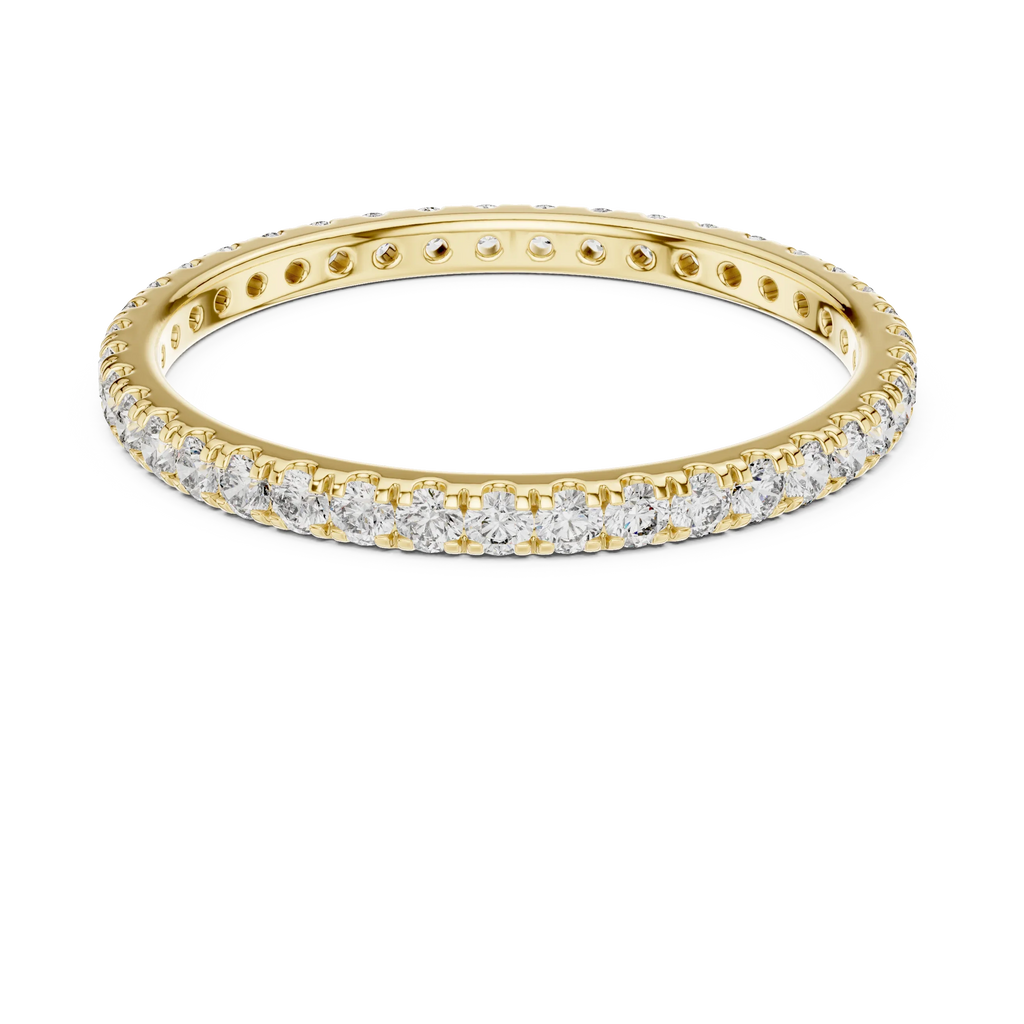 14K Gold Micropave VVS Lab Diamond Eternity Ring 0.46 CTW