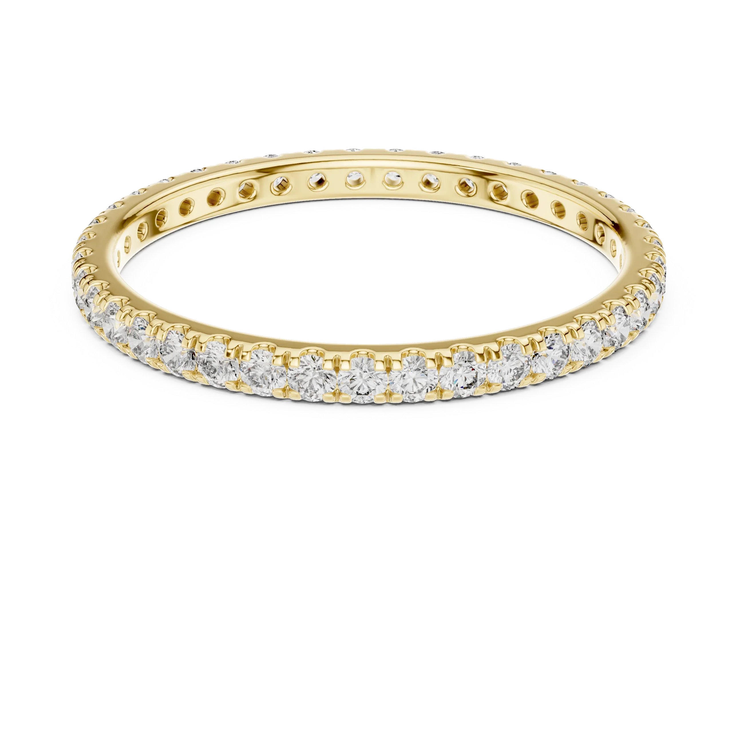 14K Gold Micropave VVS Lab Diamond Eternity Ring 0.46 CTW