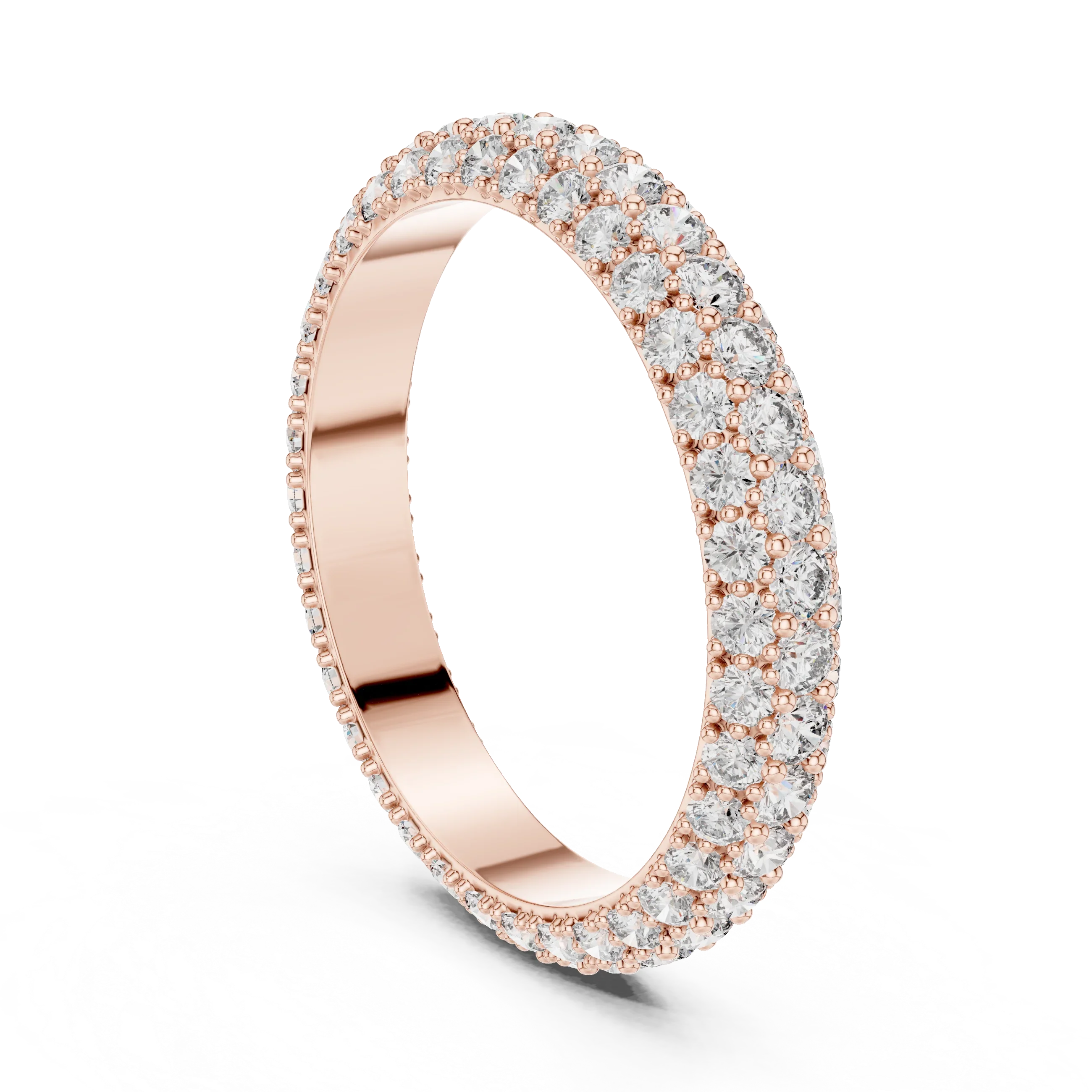 Handcrafted Three-Row Lab Diamond Eternity Band 1.51 CTW