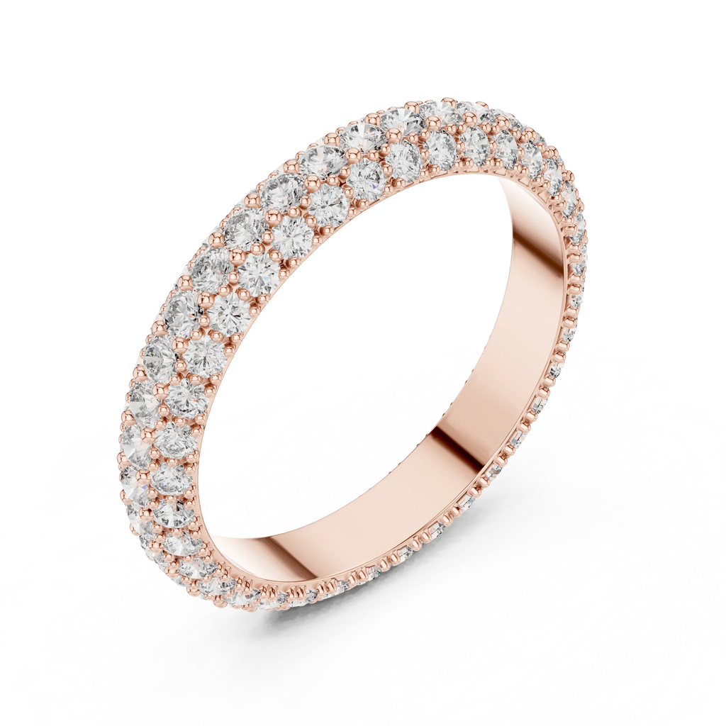 Handcrafted Three-Row Lab Diamond Eternity Band 1.51 CTW
