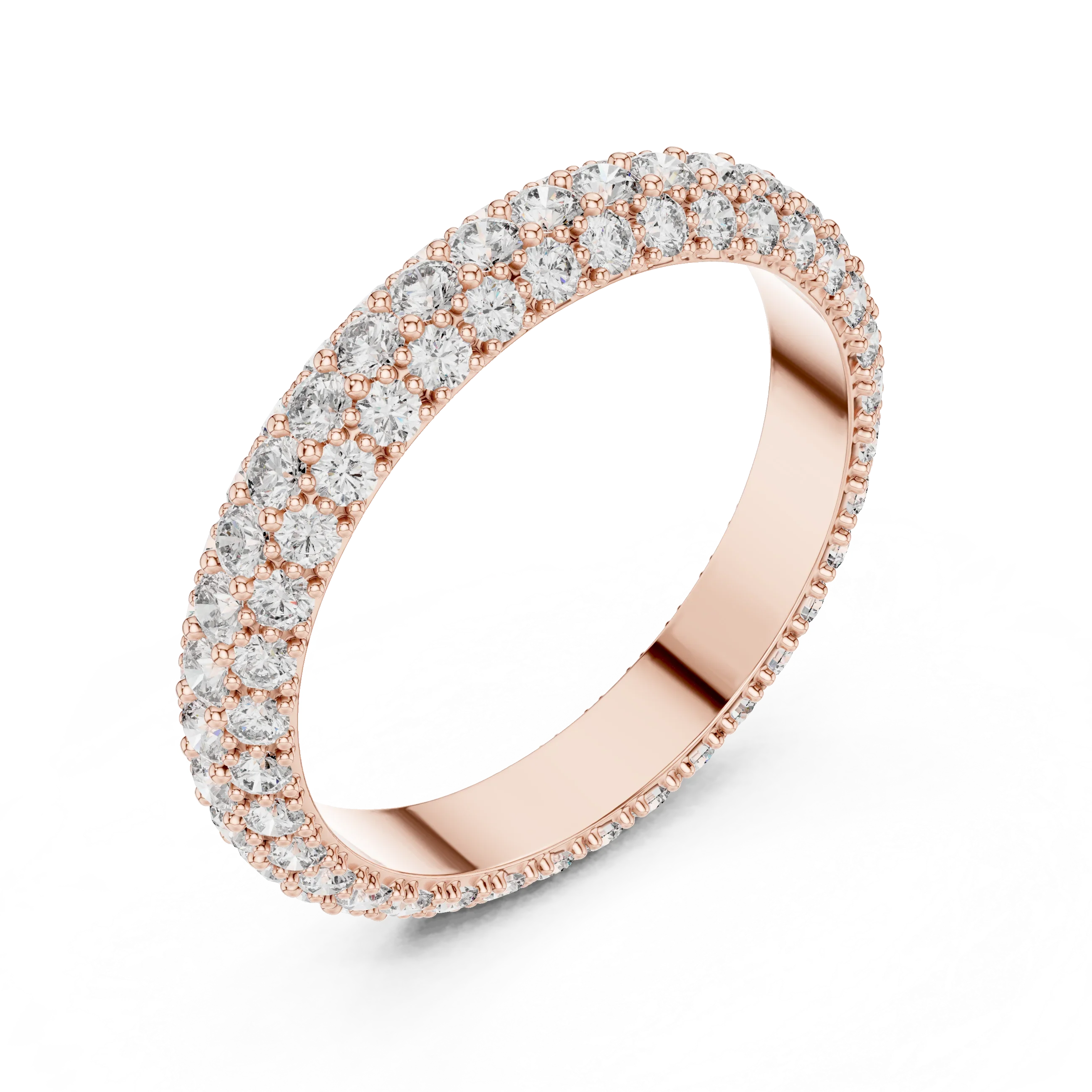 Handcrafted Three-Row Lab Diamond Eternity Band 1.51 CTW