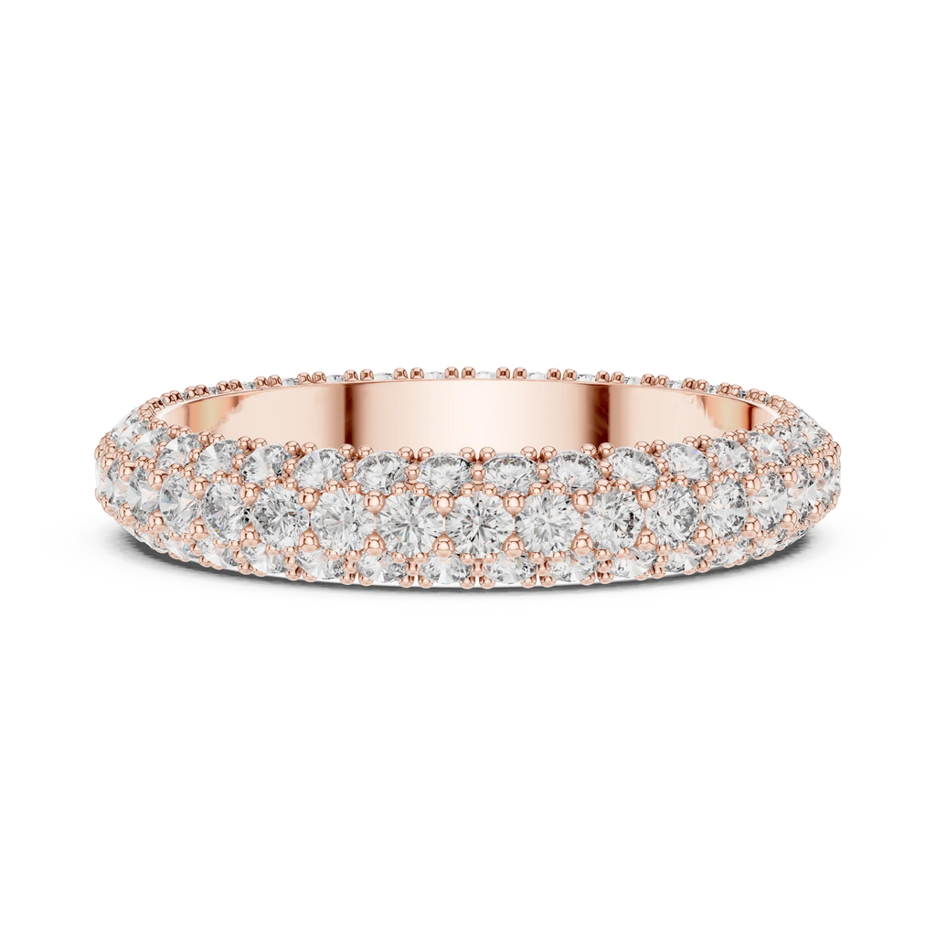 Handcrafted Three-Row Lab Diamond Eternity Band 1.51 CTW