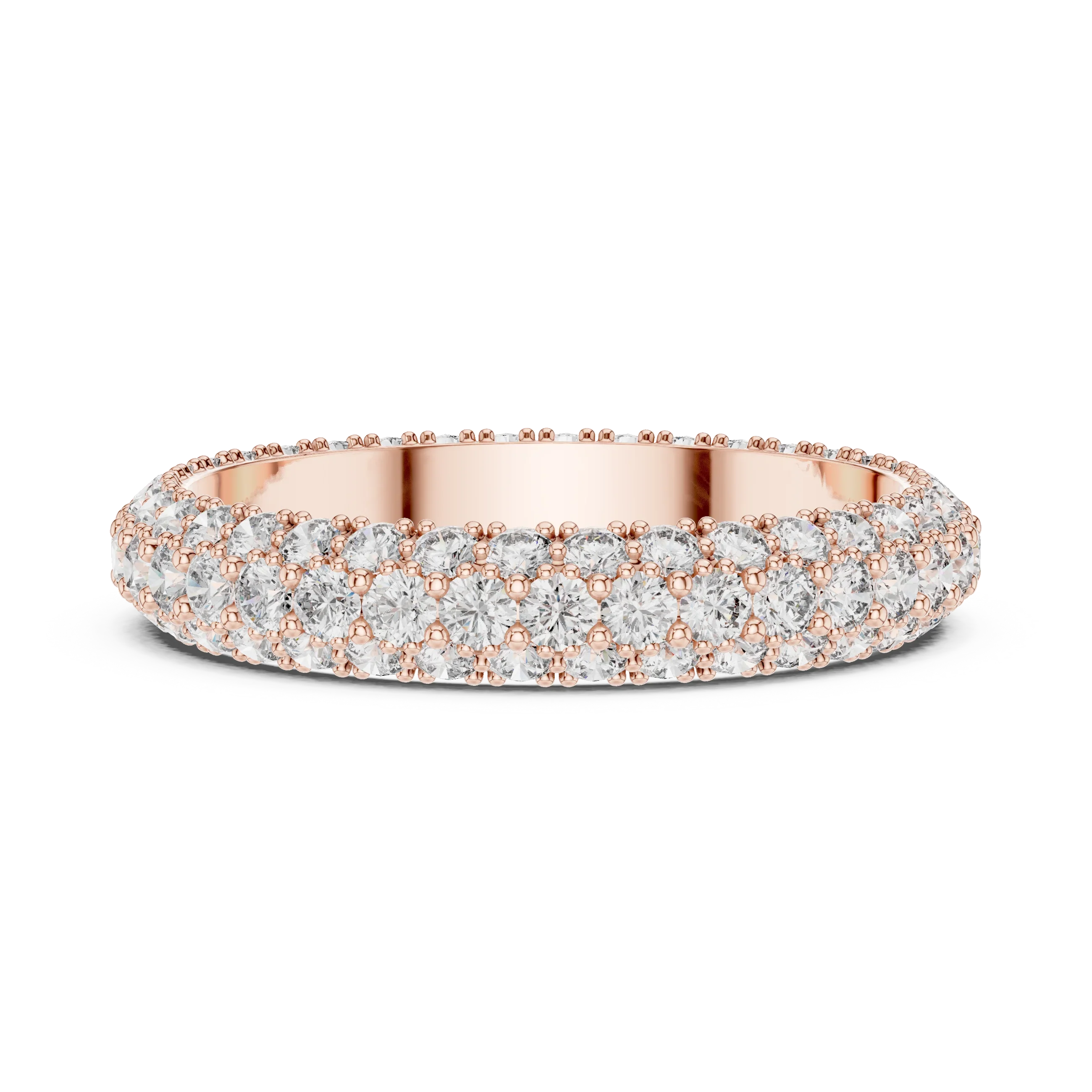 Handcrafted Three-Row Lab Diamond Eternity Band 1.51 CTW