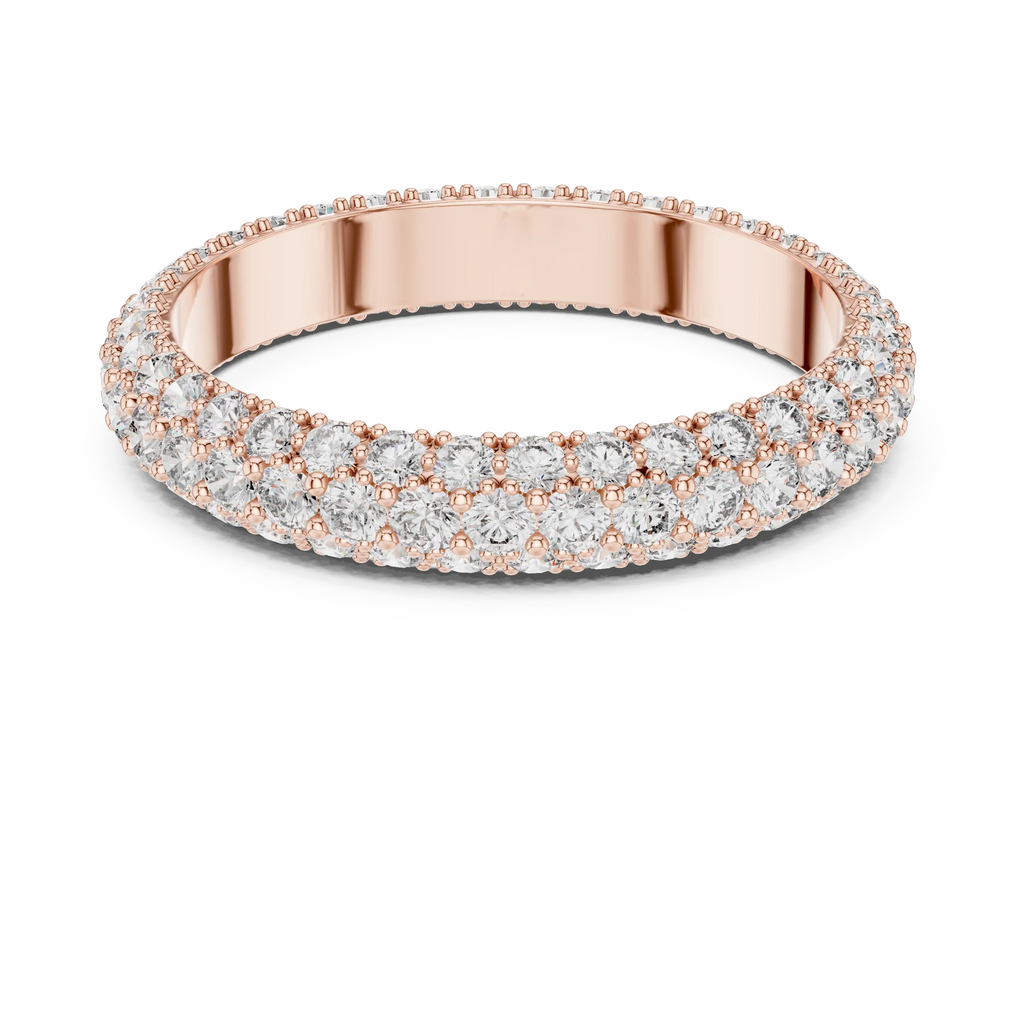 Handcrafted Three-Row Lab Diamond Eternity Band 1.51 CTW