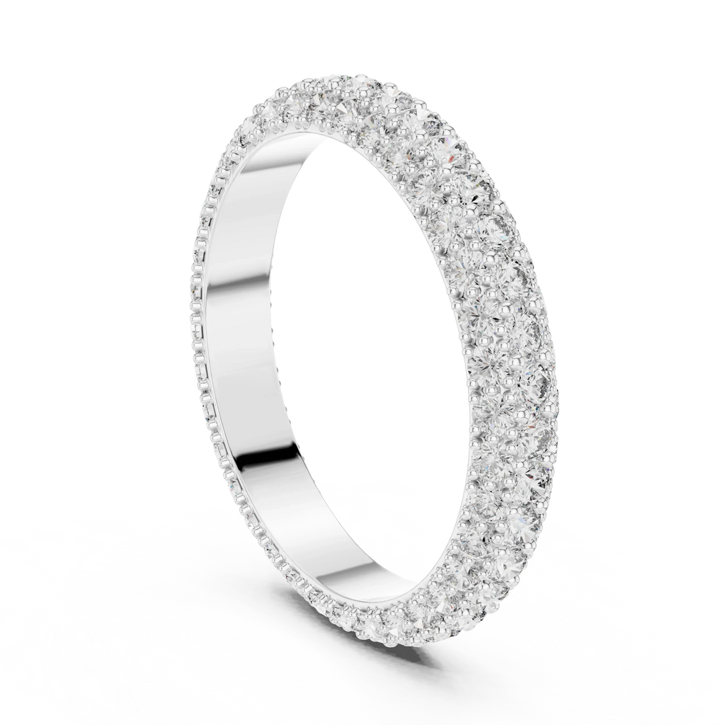 Handcrafted Three-Row Lab Diamond Eternity Band 1.51 CTW