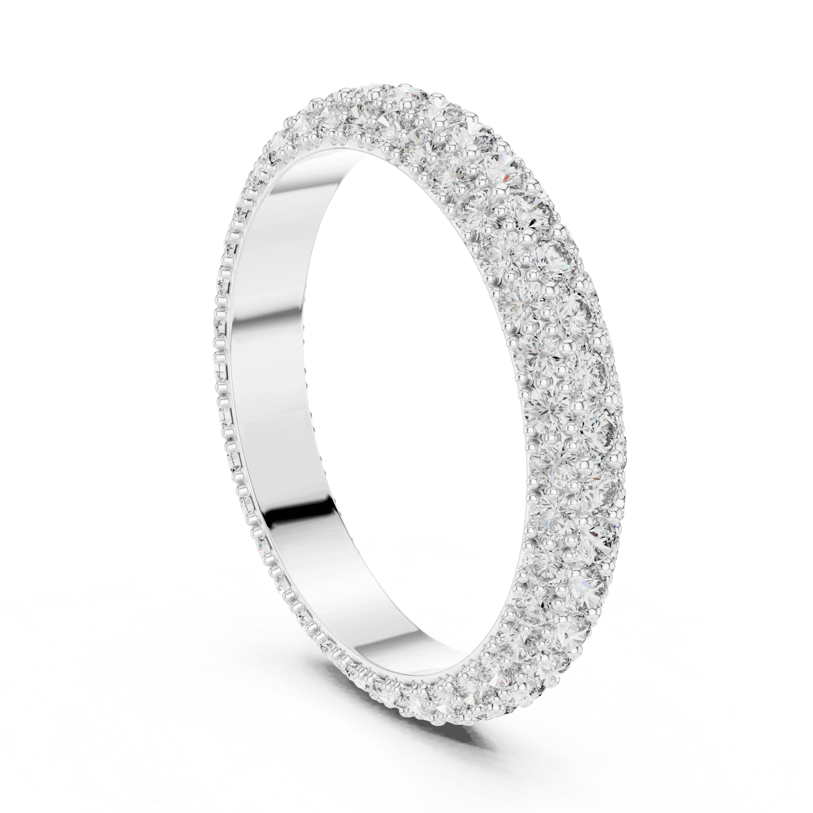 Handcrafted Three-Row Lab Diamond Eternity Band 1.51 CTW