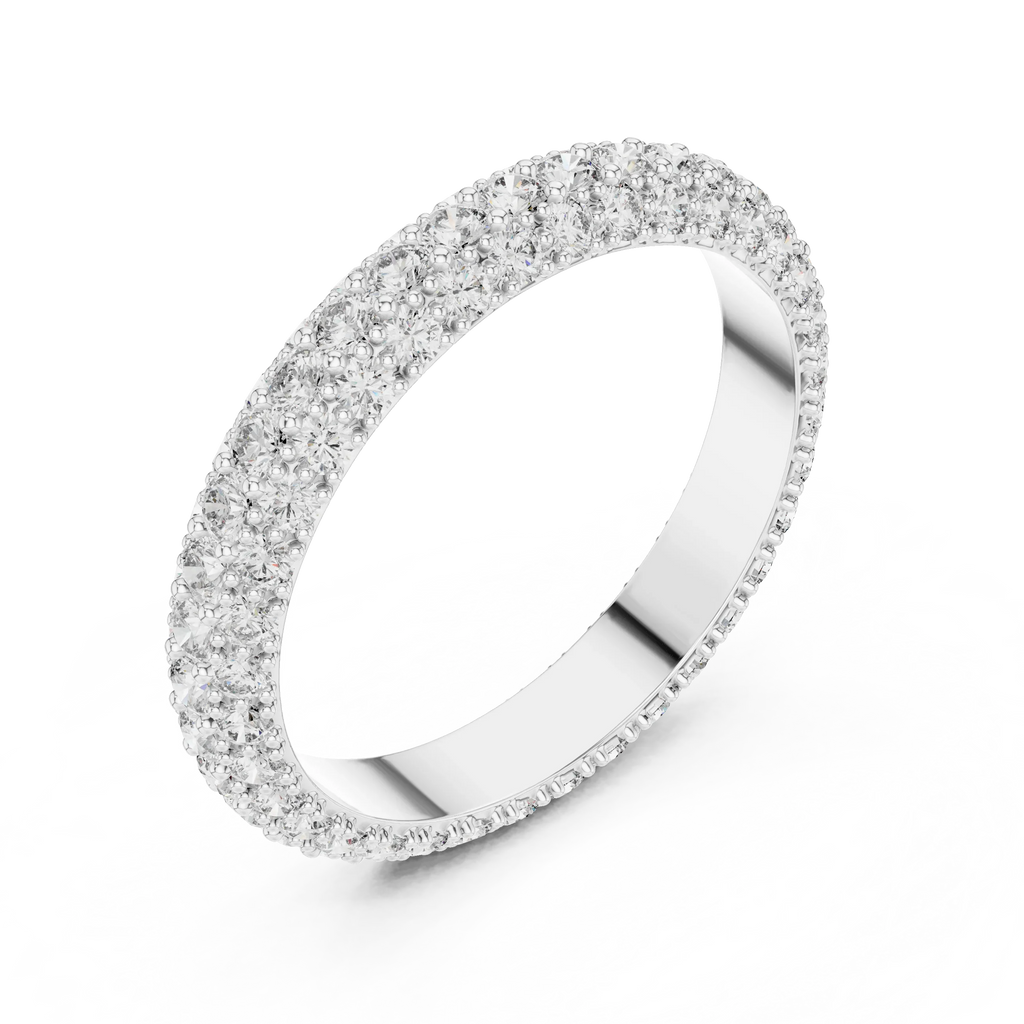 Handcrafted Three-Row Lab Diamond Eternity Band 1.51 CTW