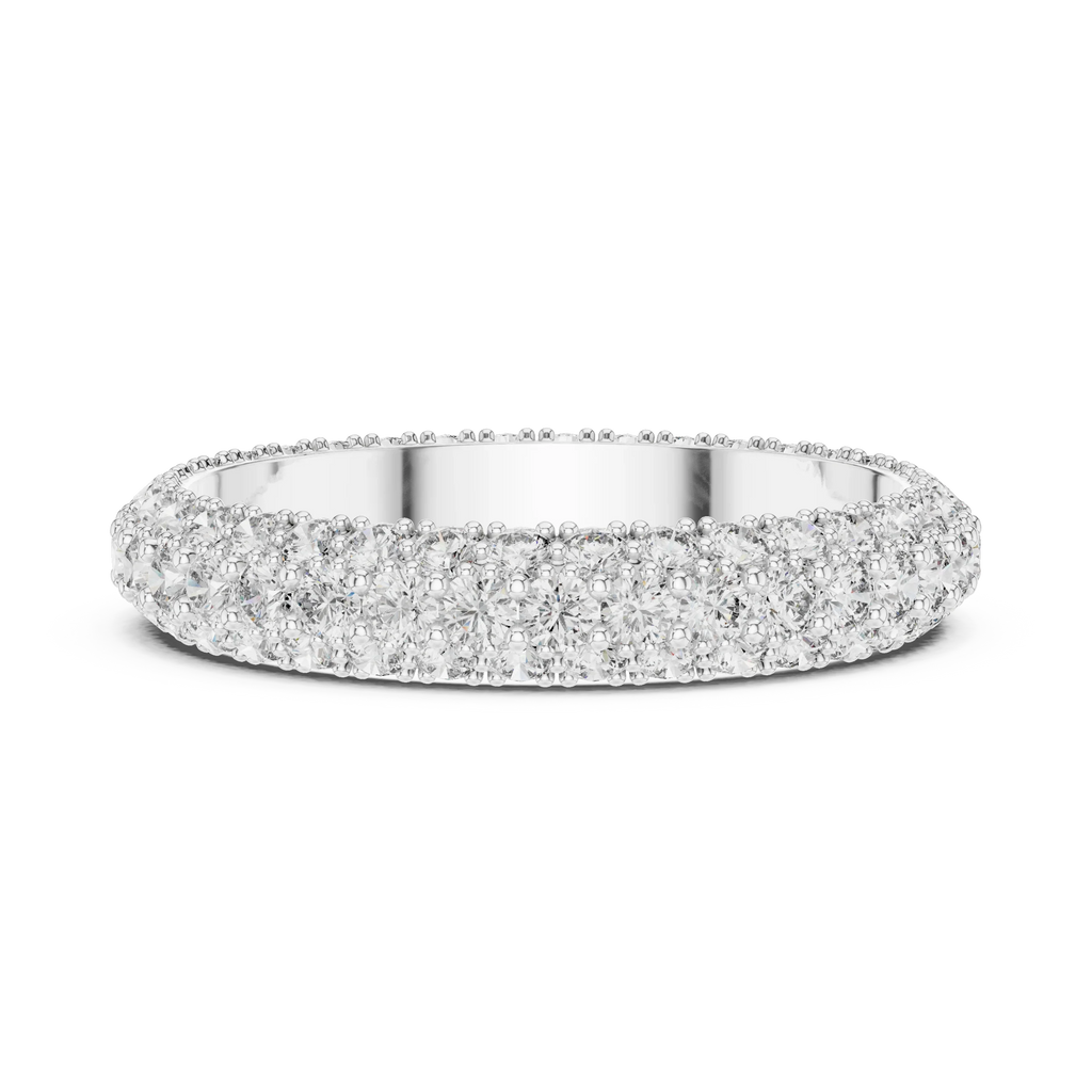 Handcrafted Three-Row Lab Diamond Eternity Band 1.51 CTW