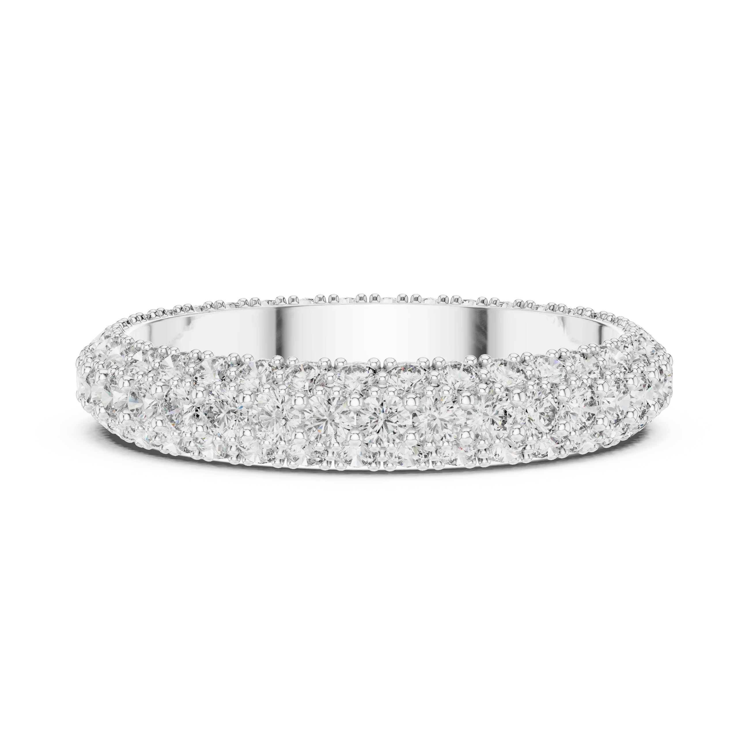 Handcrafted Three-Row Lab Diamond Eternity Band 1.51 CTW