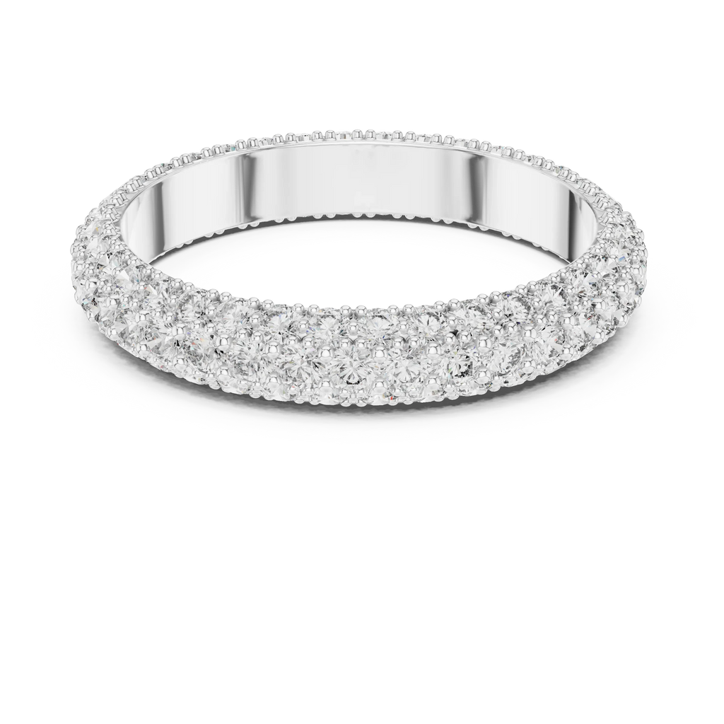 Handcrafted Three-Row Lab Diamond Eternity Band 1.51 CTW