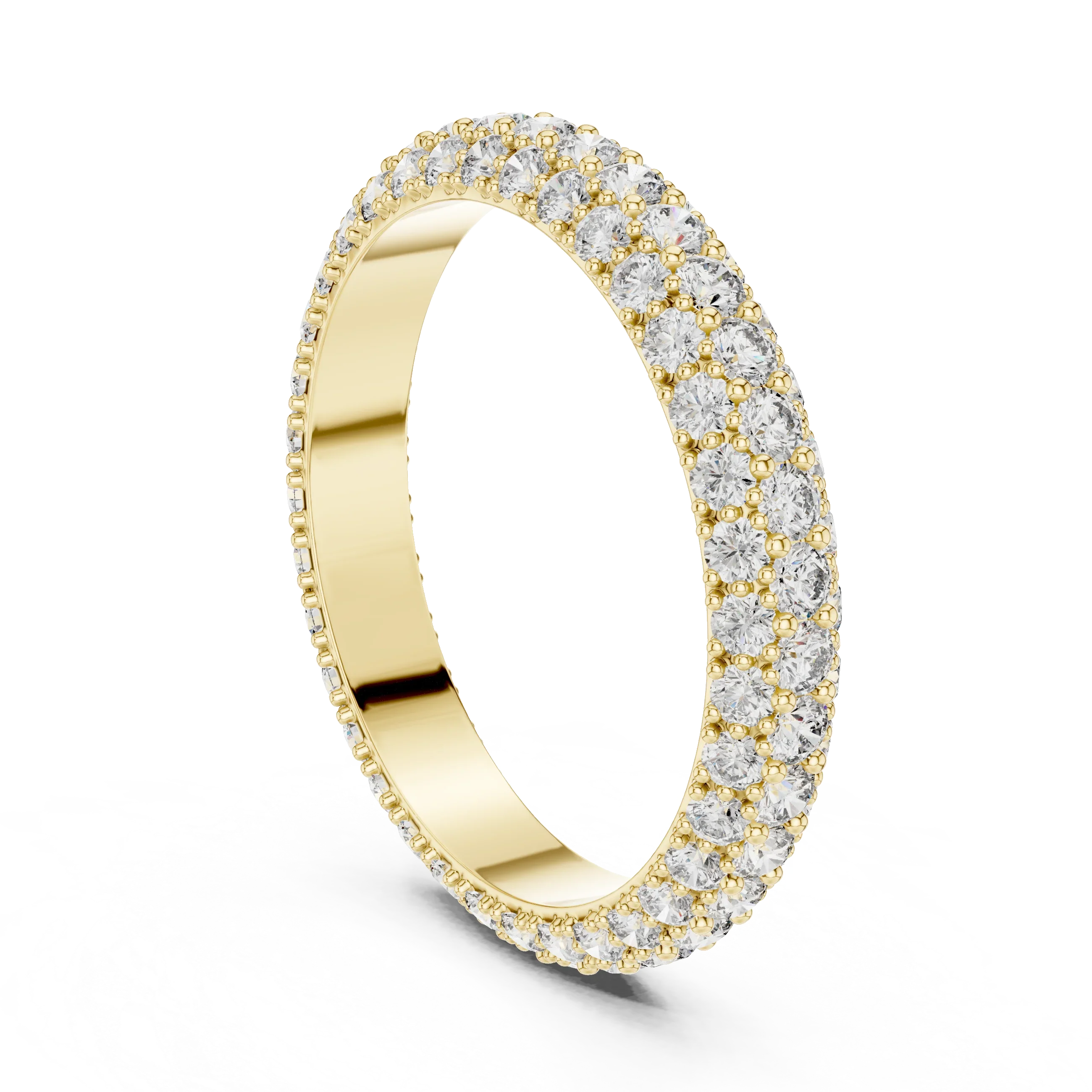 Handcrafted Three-Row Lab Diamond Eternity Band 1.51 CTW