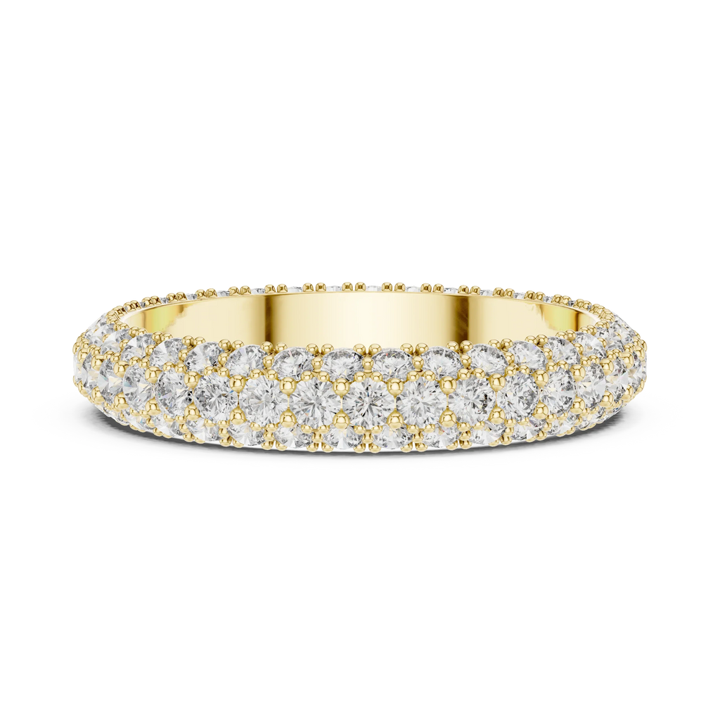 Handcrafted Three-Row Lab Diamond Eternity Band 1.51 CTW