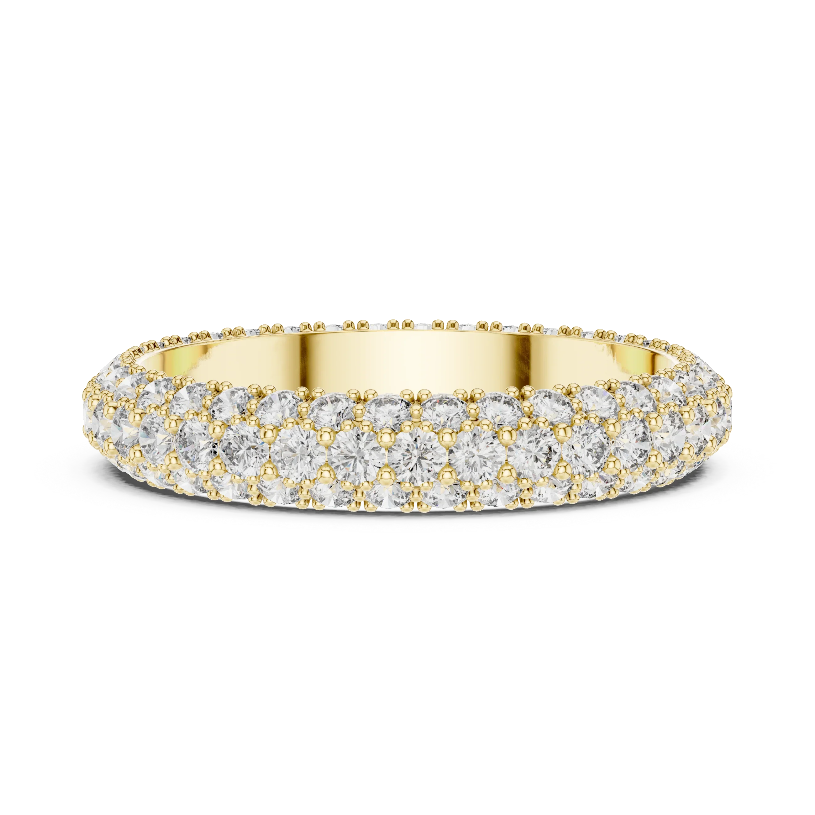 Handcrafted Three-Row Lab Diamond Eternity Band 1.51 CTW