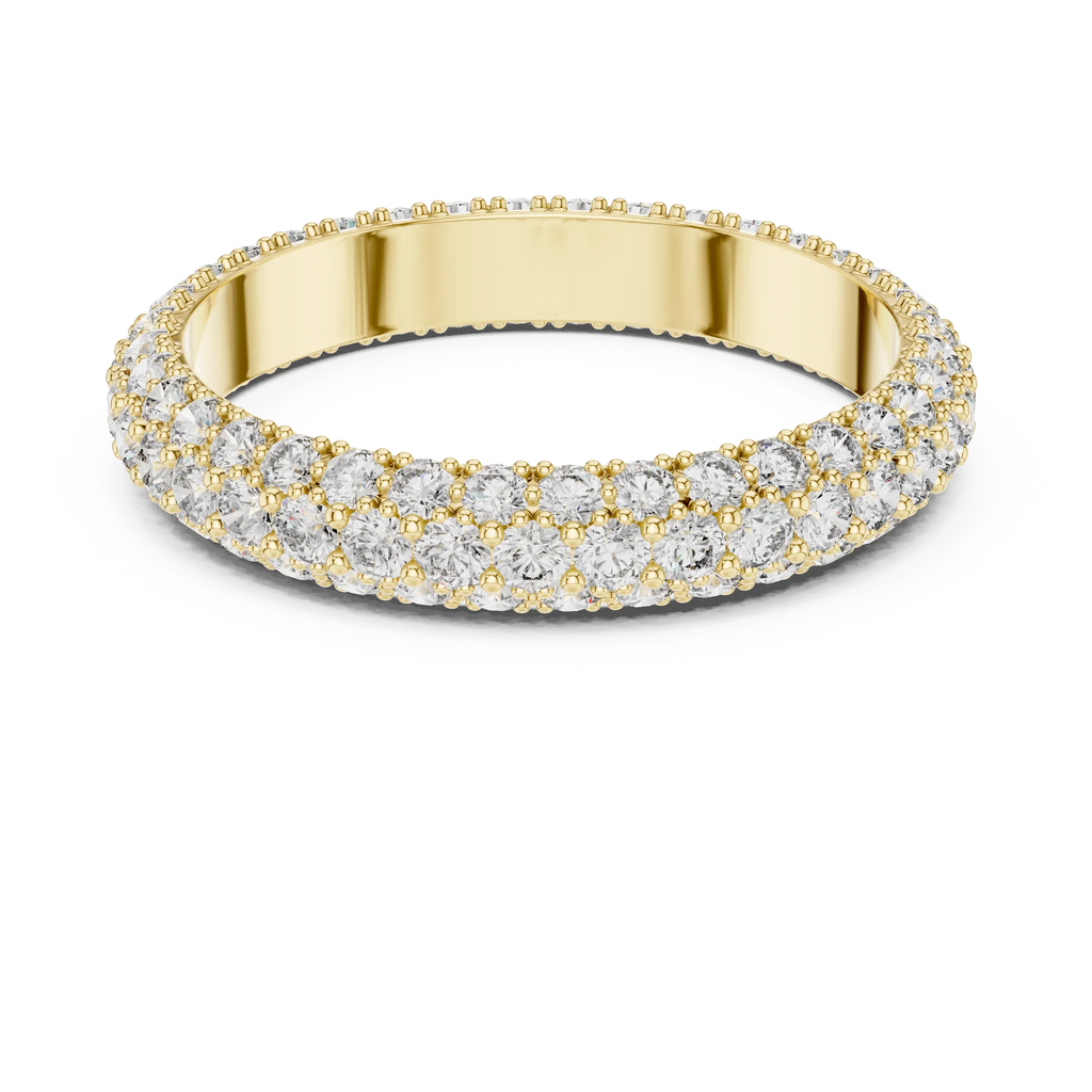 Handcrafted Three-Row Lab Diamond Eternity Band 1.51 CTW