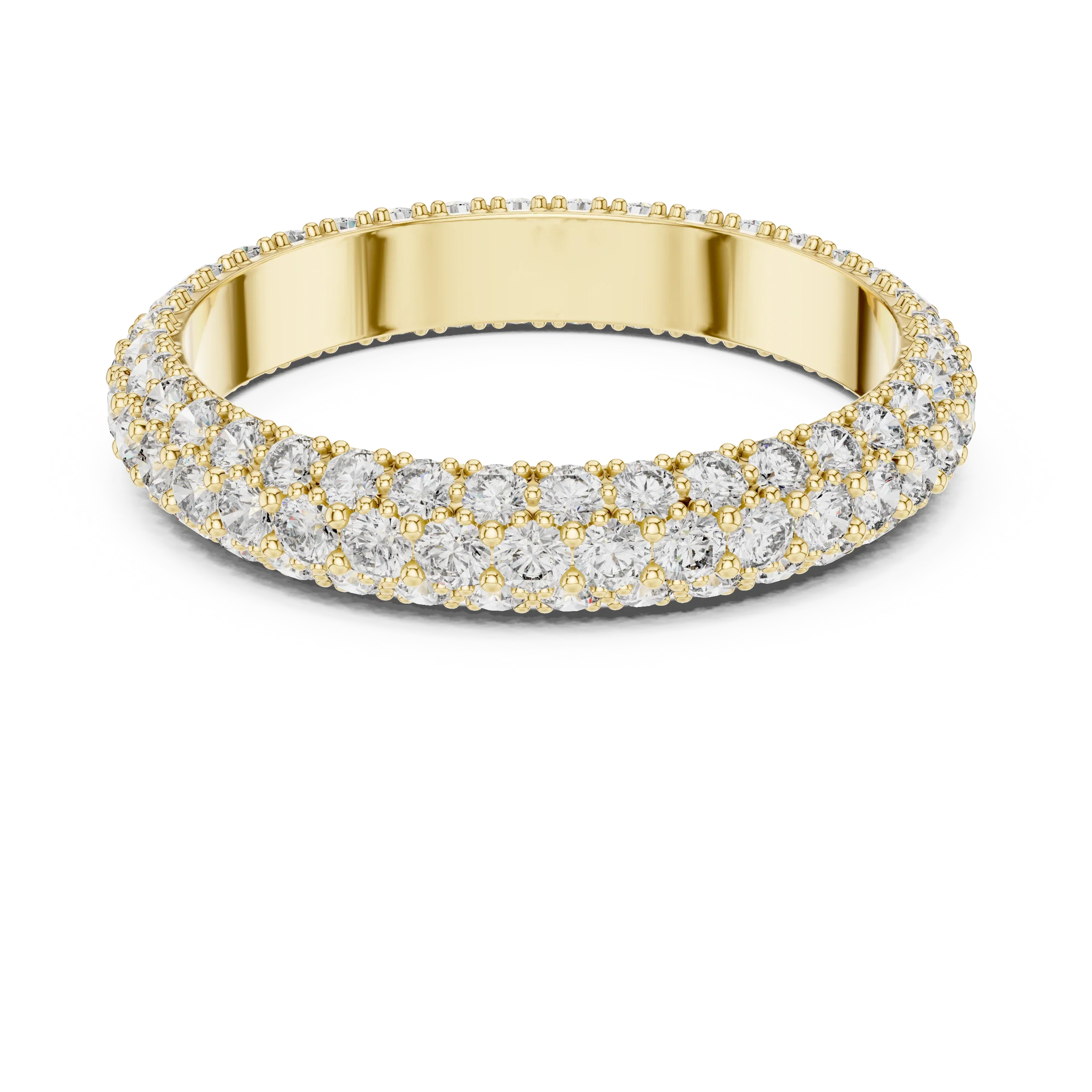 Handcrafted Three-Row Lab Diamond Eternity Band 1.51 CTW