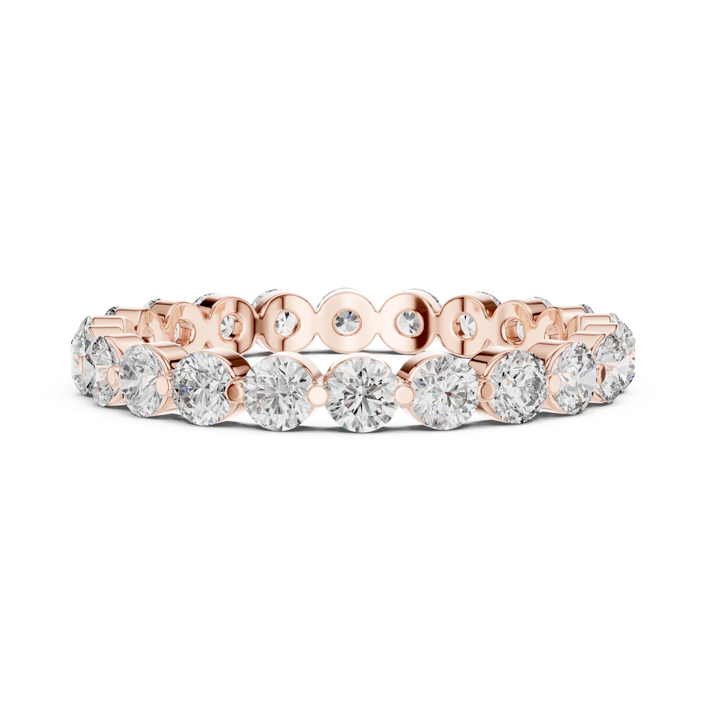1.32 CTW Floating Bubble Round Moissanite 10K Eternity Wedding Band