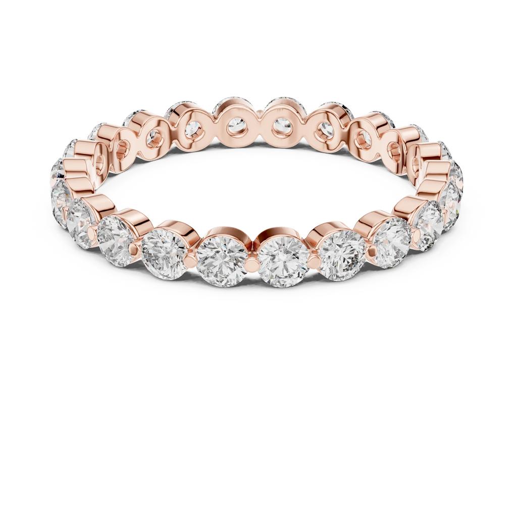 1.32 CTW Floating Bubble Round Moissanite 10K Eternity Wedding Band