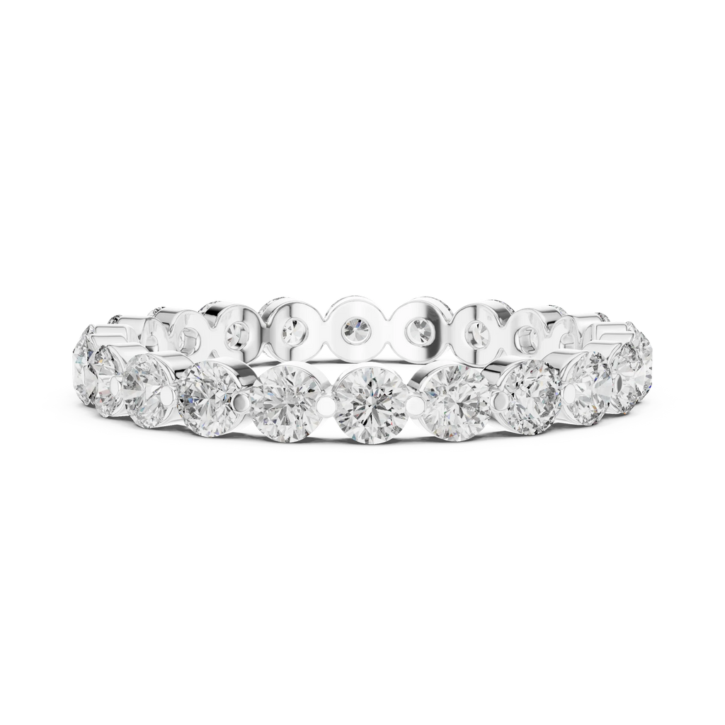 1.32 CTW Floating Bubble Round Moissanite 10K Eternity Wedding Band