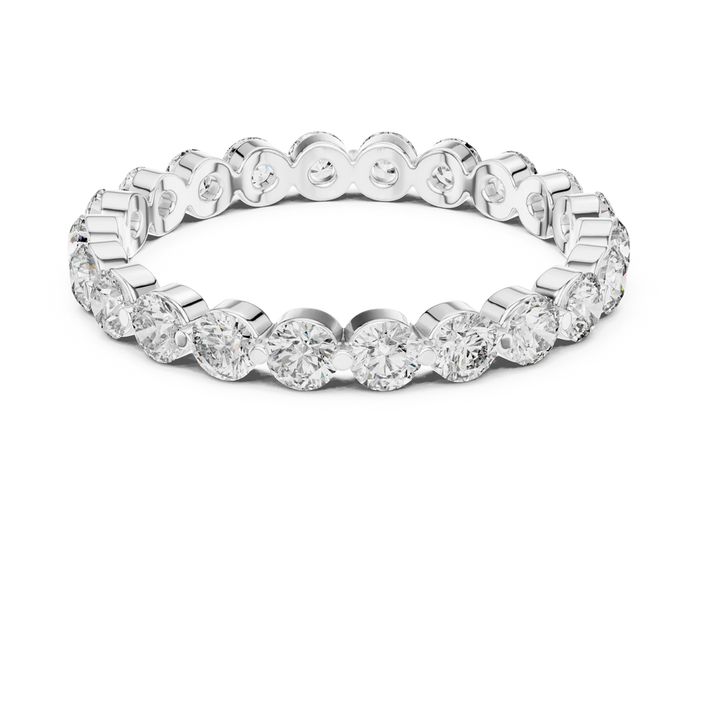 1.32 CTW Floating Bubble Round Moissanite 10K Eternity Wedding Band