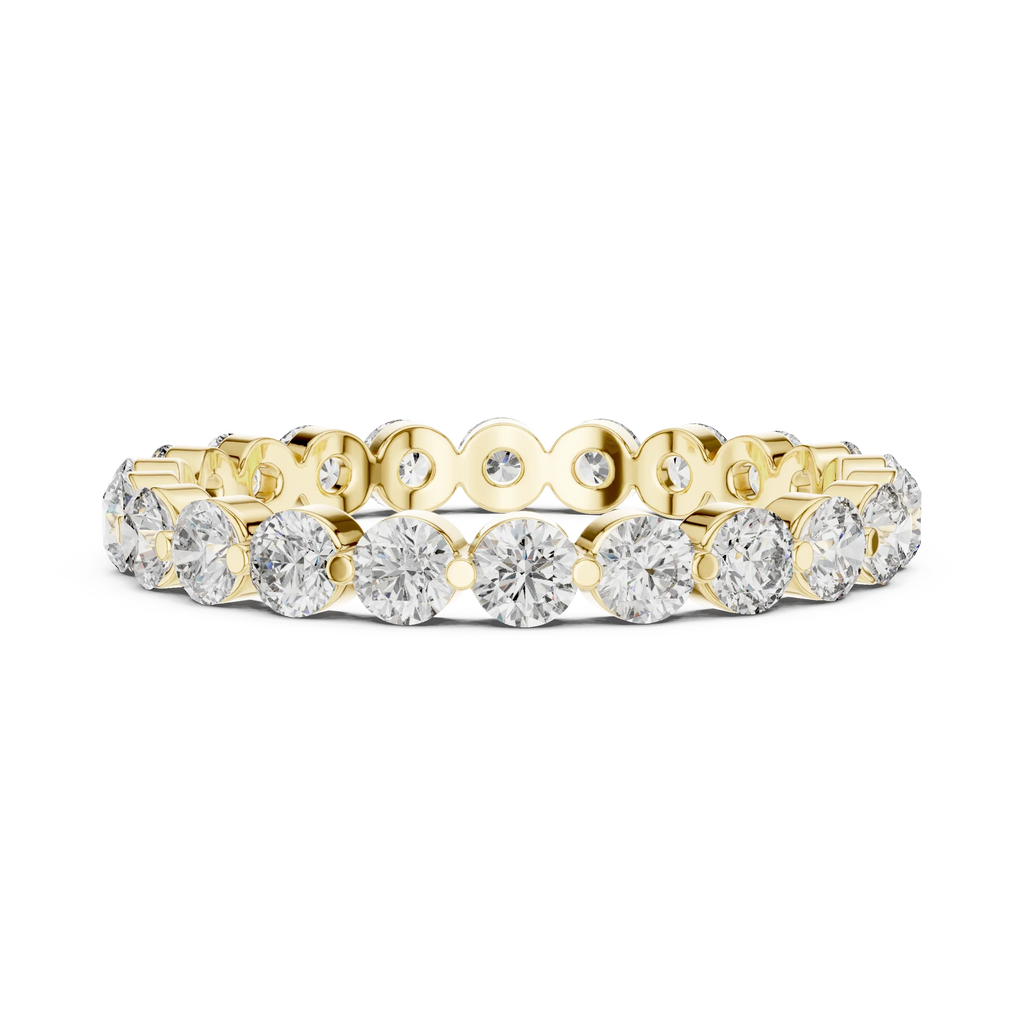 1.32 CTW Floating Bubble Round Moissanite 10K Eternity Wedding Band