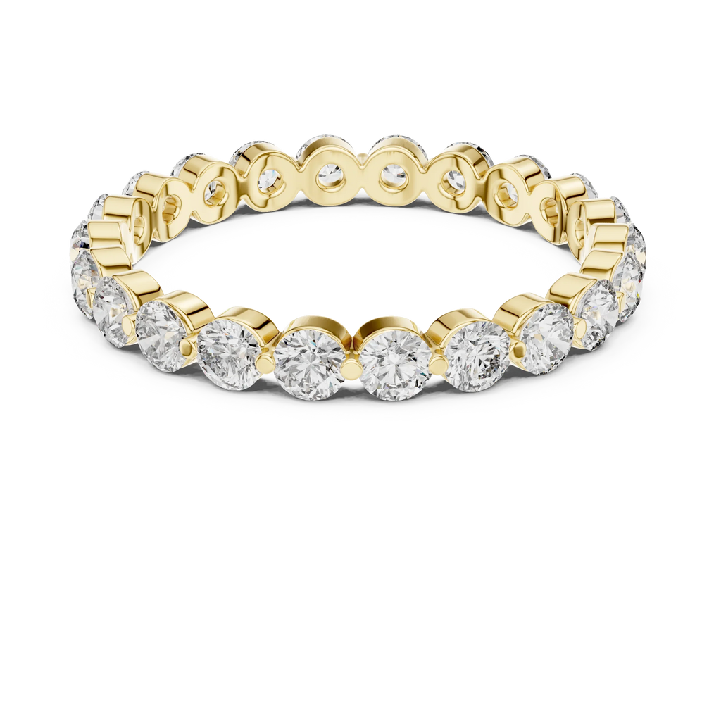 1.32 CTW Floating Bubble Round Moissanite 10K Eternity Wedding Band