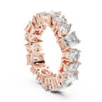 5.76 CTW Fancy Shape Moissanite VVS D Color Eternity Band