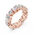 5.76 CTW Fancy Shape Moissanite VVS D Color Eternity Band