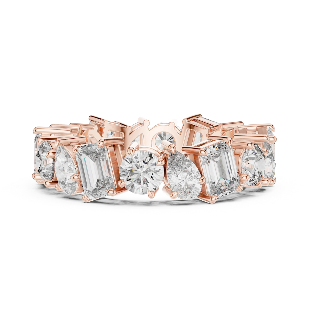 5.76 CTW Fancy Shape Moissanite VVS D Color Eternity Band