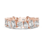 5.76 CTW Fancy Shape Moissanite VVS D Color Eternity Band