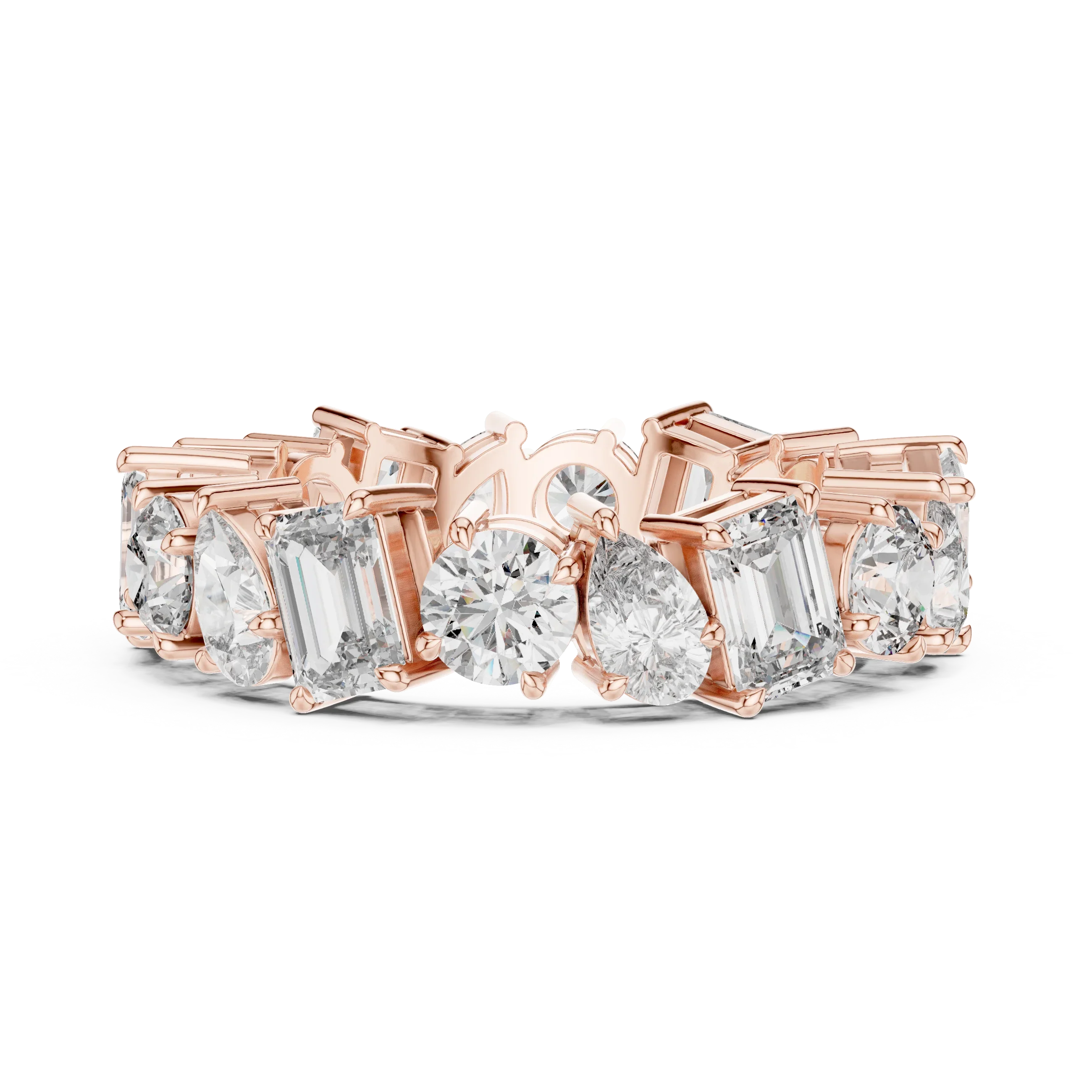 5.76 CTW Fancy Shape Moissanite VVS D Color Eternity Band