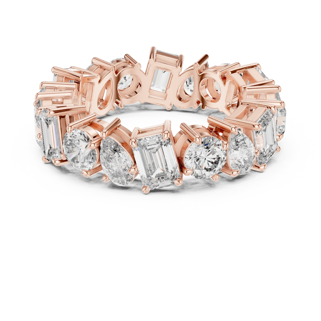 5.76 CTW Fancy Shape Moissanite VVS D Color Eternity Band