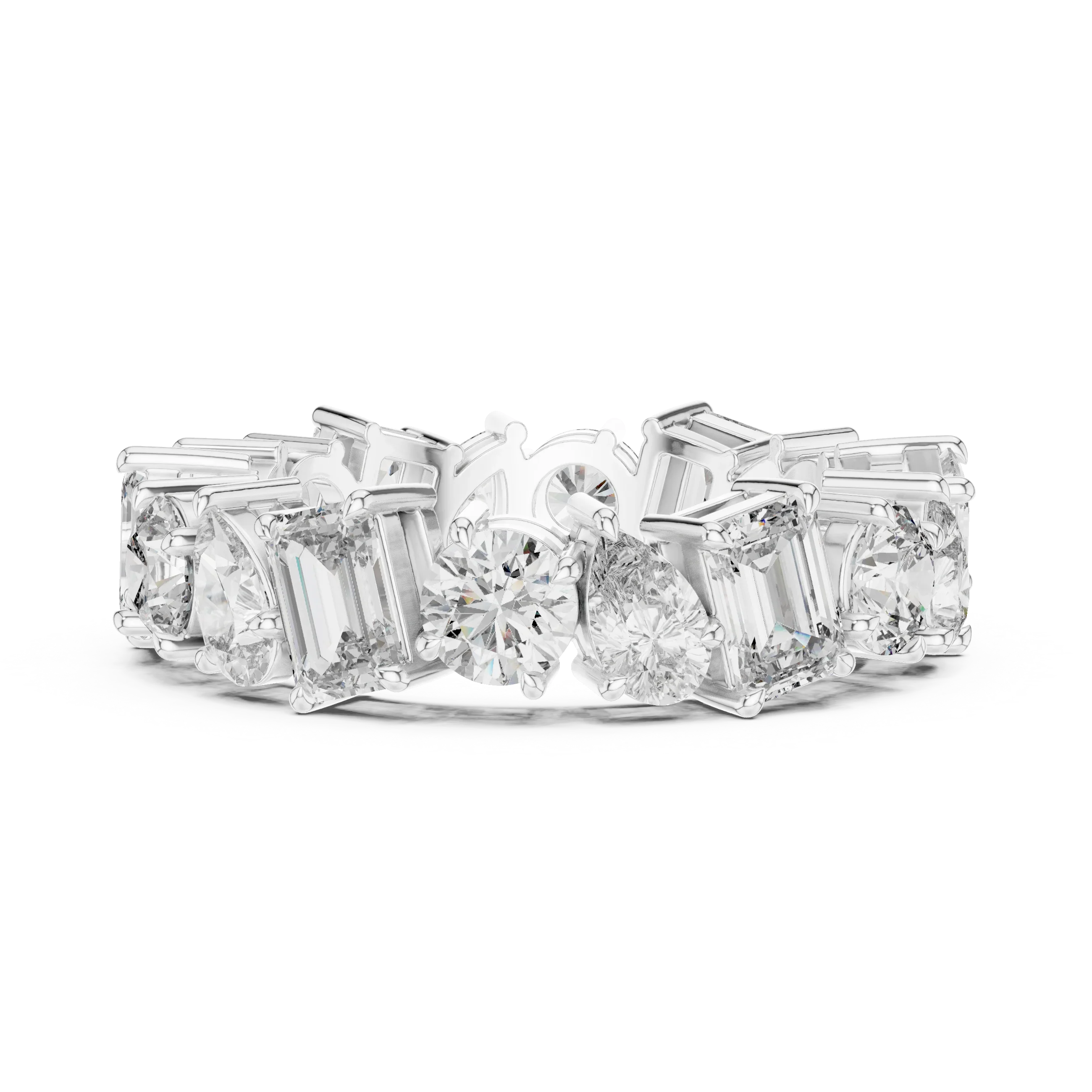 5.76 CTW Fancy Shape Moissanite VVS D Color Eternity Band